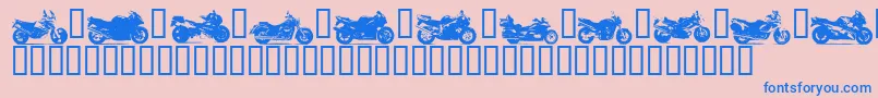 Saiba mais sobre a fonte MOTOB Fonte MOTOB – fontes azuis em um fundo rosa