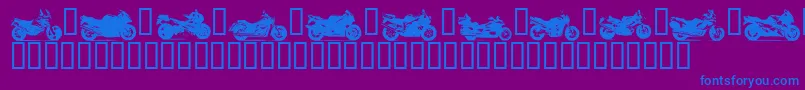 MOTOB   -Schriftart – Blaue Schriften auf violettem Hintergrund