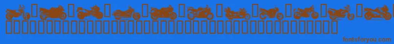 フォントMOTOB    – 茶色の文字が青い背景にあります。