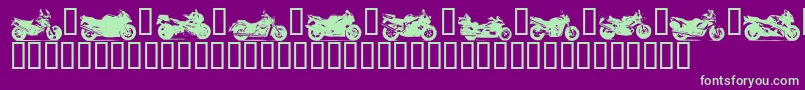 MOTOB   -Schriftart – Grüne Schriften auf violettem Hintergrund