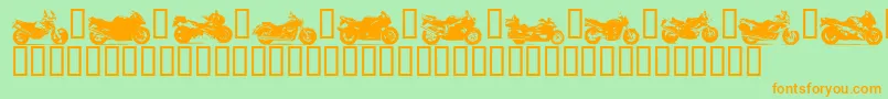 Шрифт MOTOB    – оранжевые шрифты на зелёном фоне