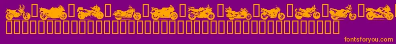 MOTOB   -Schriftart – Orangefarbene Schriften auf violettem Hintergrund