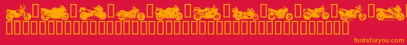 フォントMOTOB    – 赤い背景にオレンジの文字