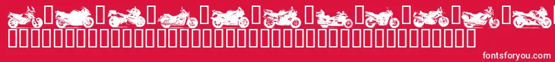 MOTOB   -fontti – valkoiset fontit punaisella taustalla