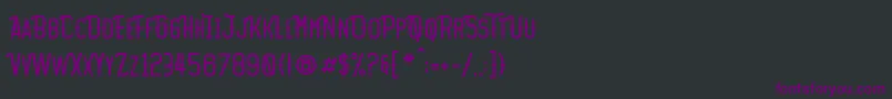 Czcionka Motopica – fioletowe czcionki na czarnym tle