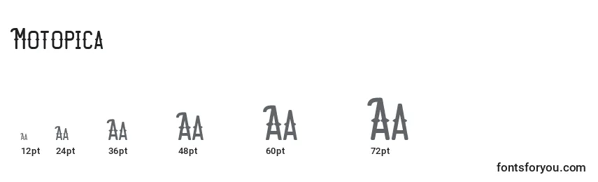 Размеры шрифта Motopica