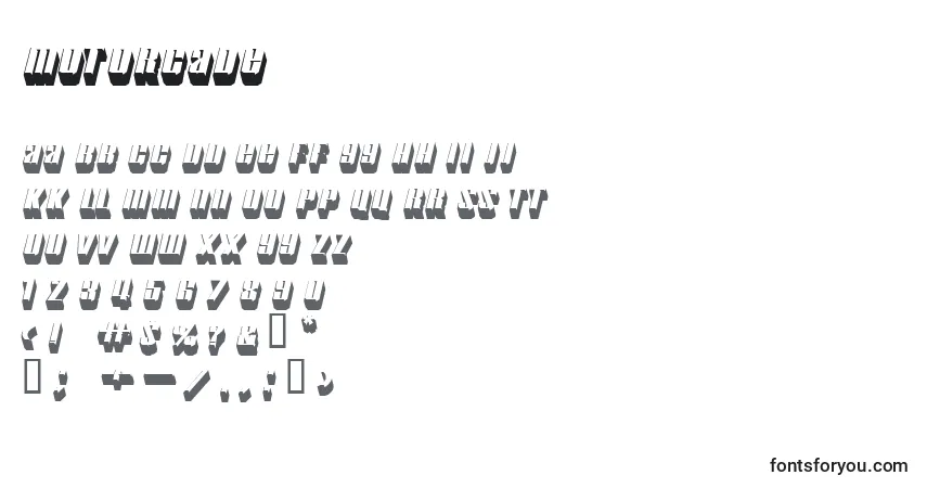 Шрифт Motorcade (134984) – алфавит, цифры, специальные символы