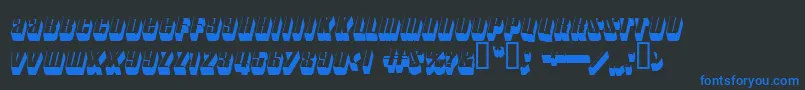 motorcade Font – Blue Fonts on Black Background