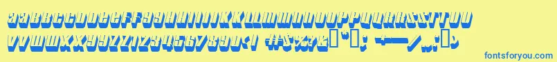 motorcade Font – Blue Fonts on Yellow Background