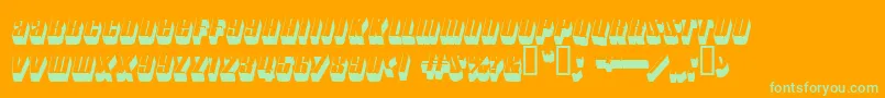 motorcade Font – Green Fonts on Orange Background