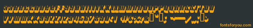 フォントmotorcade – 黒い背景にオレンジの文字