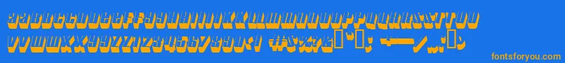 motorcade Font – Orange Fonts on Blue Background