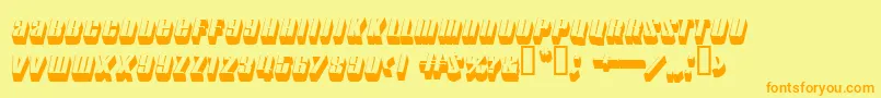 motorcade Font – Orange Fonts on Yellow Background