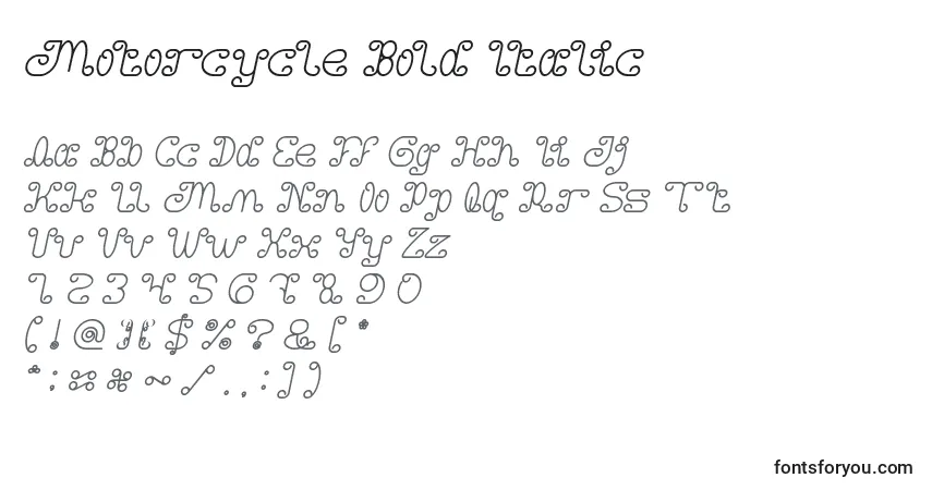 Motorcycle Bold Italicフォント–アルファベット、数字、特殊文字
