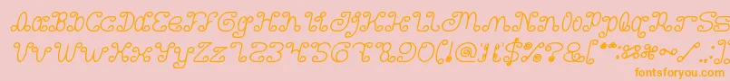 Motorcycle Bold Italic-Schriftart – Orangefarbene Schriften auf rosa Hintergrund