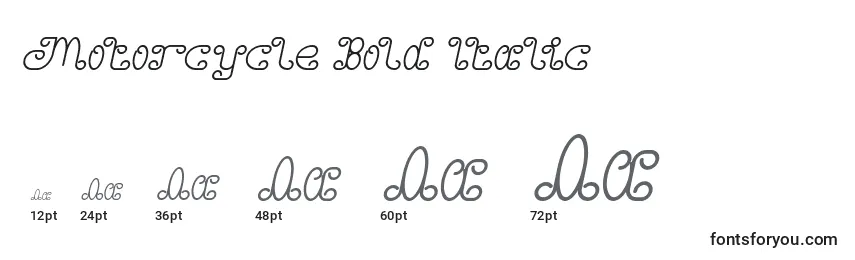 Размеры шрифта Motorcycle Bold Italic