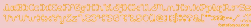フォントMotorcycle Bold – オレンジの文字がピンクの背景にあります。