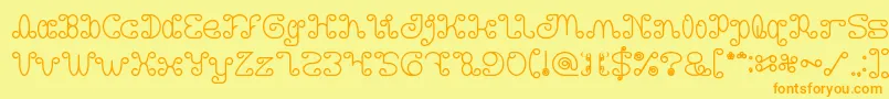 Motorcycle Bold-Schriftart – Orangefarbene Schriften auf gelbem Hintergrund