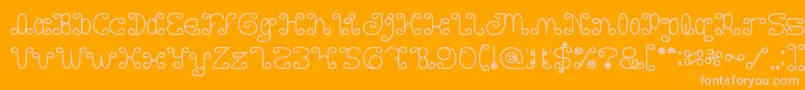 Motorcycle Bold-Schriftart – Rosa Schriften auf orangefarbenem Hintergrund