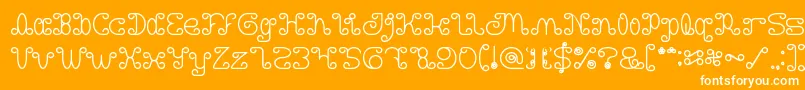Motorcycle Bold-Schriftart – Weiße Schriften auf orangefarbenem Hintergrund