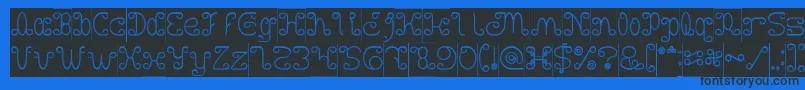 フォントMotorcycle Hollow Inverse – 黒い文字の青い背景