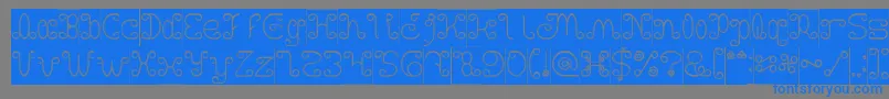 Motorcycle Hollow Inverse-Schriftart – Blaue Schriften auf grauem Hintergrund