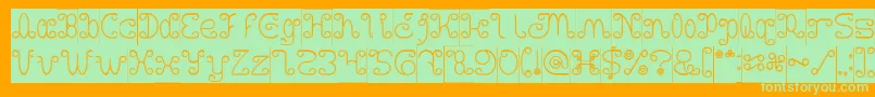Motorcycle Hollow Inverse Font – Green Fonts on Orange Background
