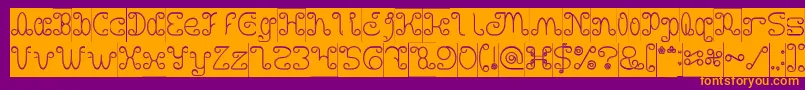 Lisätietoja Motorcycle Hollow Inverse-fontista Motorcycle Hollow Inverse-fontti – oranssit fontit violetilla taustalla