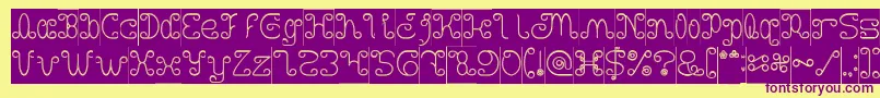 Motorcycle Hollow Inverse Font – Purple Fonts on Yellow Background