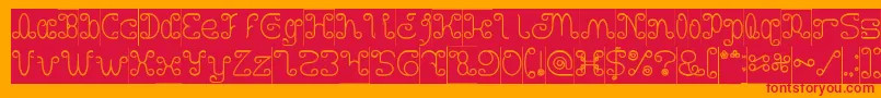 Motorcycle Hollow Inverse Font – Red Fonts on Orange Background