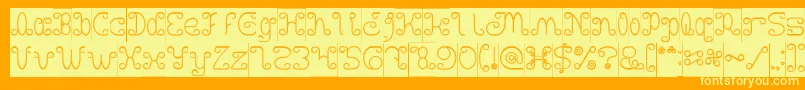 フォントMotorcycle Hollow Inverse – オレンジの背景に黄色の文字
