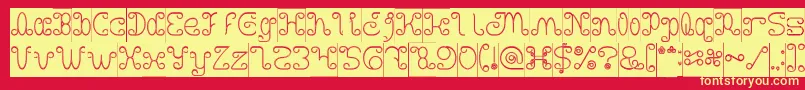 Motorcycle Hollow Inverse Font – Yellow Fonts on Red Background