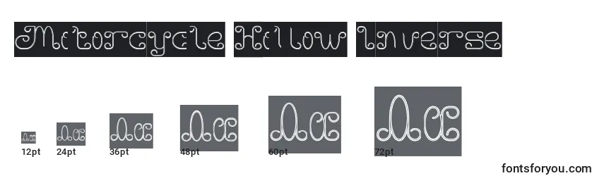 Motorcycle Hollow Inverse Font Sizes