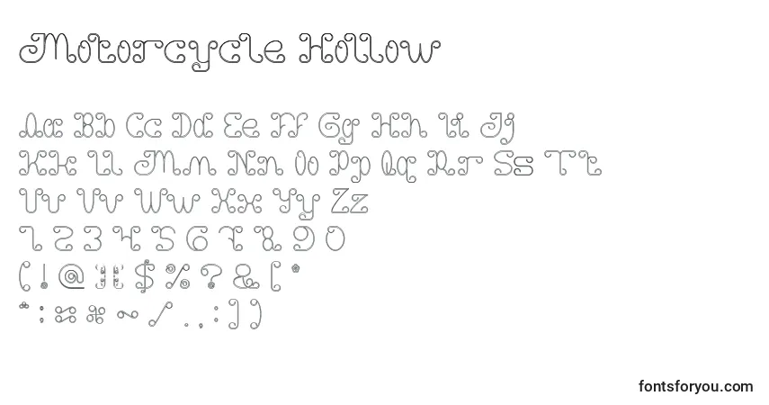 Fuente Motorcycle Hollow - alfabeto, números, caracteres especiales