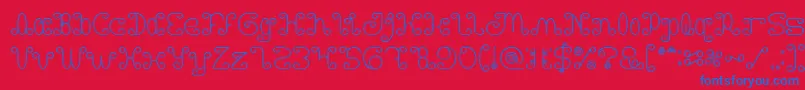 フォントMotorcycle Hollow – 赤い背景に青い文字