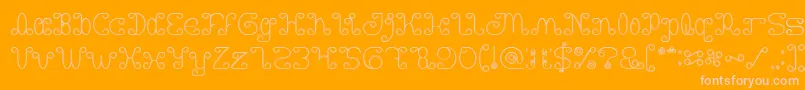 Motorcycle Hollow-fontti – vaaleanpunaiset fontit oranssilla taustalla
