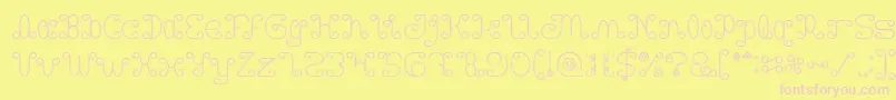 Motorcycle Hollow-fontti – vaaleanpunaiset fontit keltaisella taustalla