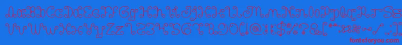 Motorcycle Hollow Font – Red Fonts on Blue Background