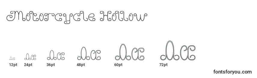 Motorcycle Hollow Font Sizes