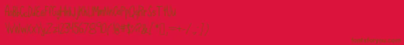 SpaghettiStraps Font – Brown Fonts on Red Background