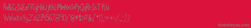 SpaghettiStraps Font – Gray Fonts on Red Background