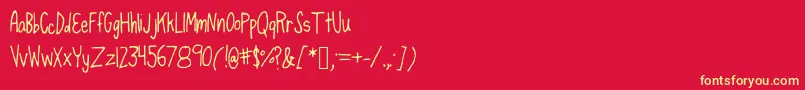 SpaghettiStraps Font – Yellow Fonts on Red Background