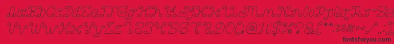 Fonte Motorcycle Italic – fontes pretas em um fundo vermelho