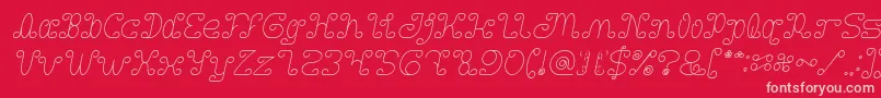 Fonte Motorcycle Italic – fontes rosa em um fundo vermelho