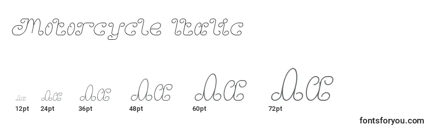 Motorcycle Italic Font Sizes