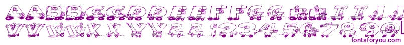 Motoring Font – Purple Fonts on White Background