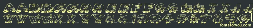 Motoring Font – Yellow Fonts on Black Background