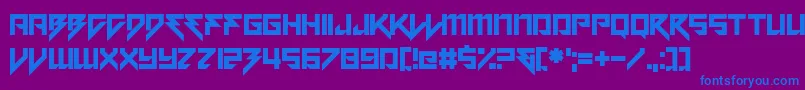 フォントMotorstrike – 紫色の背景に青い文字