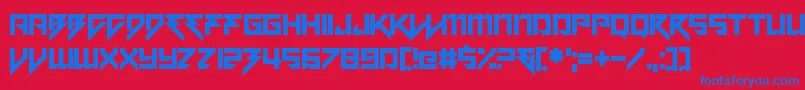 Motorstrike Font – Blue Fonts on Red Background