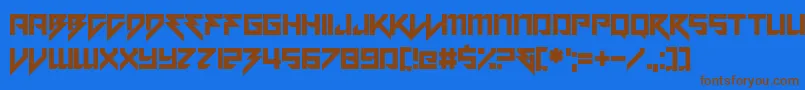 Motorstrike Font – Brown Fonts on Blue Background